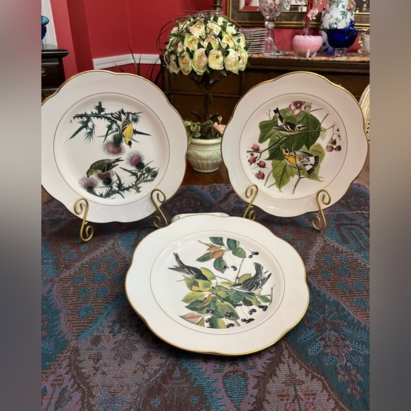 Three Royal Worcester of England Decorative 22K Bird Fine Bone China Plates - Picture 1 of 13
